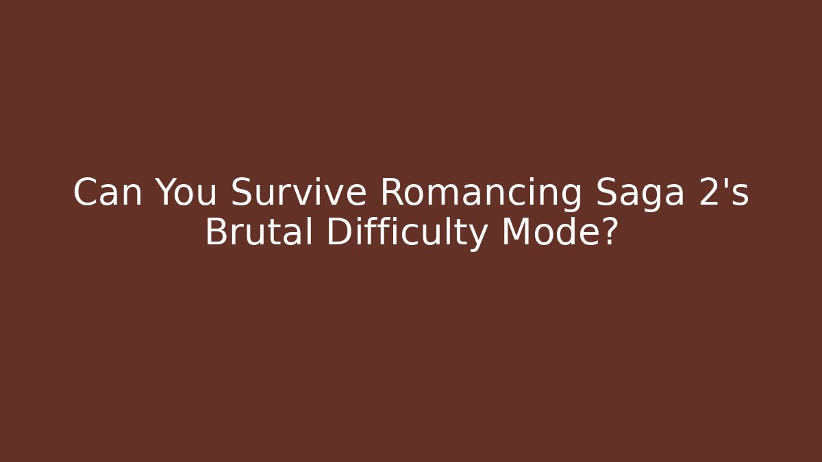 Can You Survive Romancing Saga 2's Brutal Difficulty Mode?