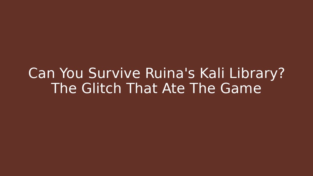 Can You Survive Ruina's Kali Library? The Glitch That Ate The Game