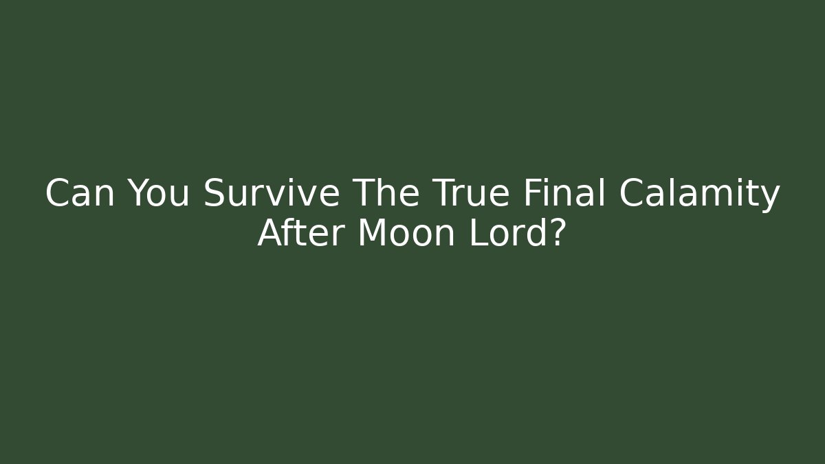 Can You Survive The True Final Calamity After Moon Lord?
