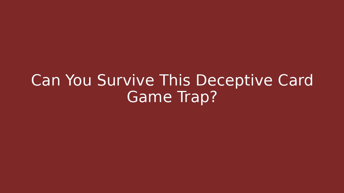 Can You Survive This Deceptive Card Game Trap?