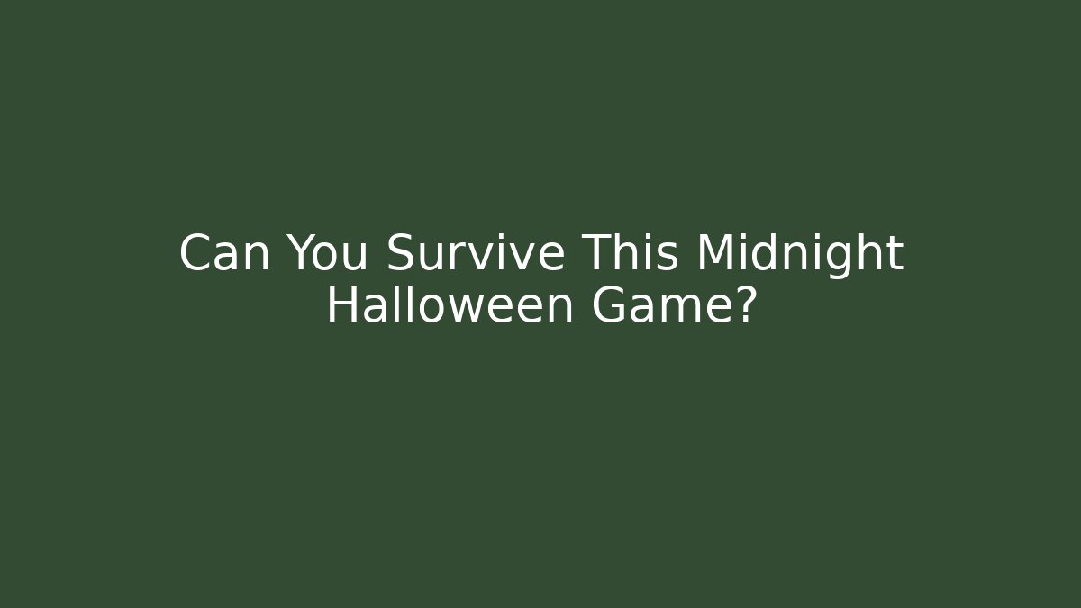 Can You Survive This Midnight Halloween Game? - Critter Realm