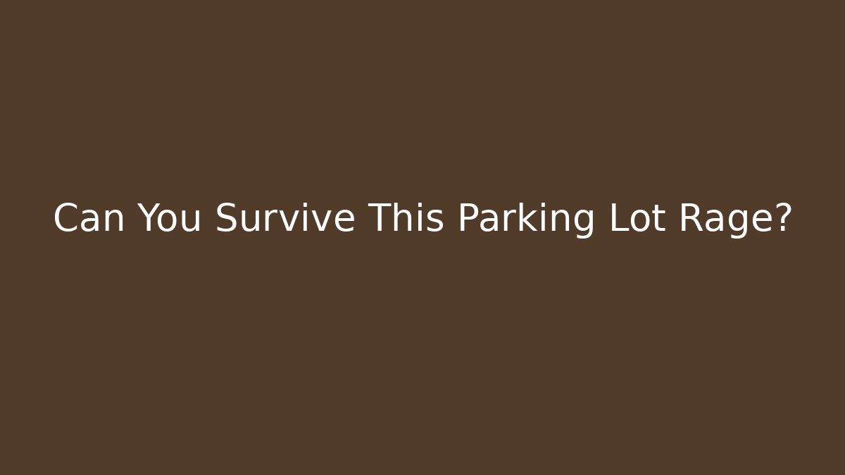 Can You Survive This Parking Lot Rage?