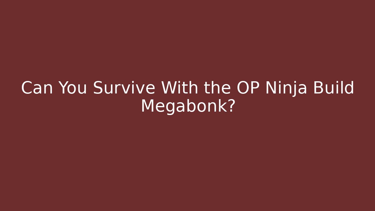 Can You Survive With the OP Ninja Build Megabonk? - Critter Realm