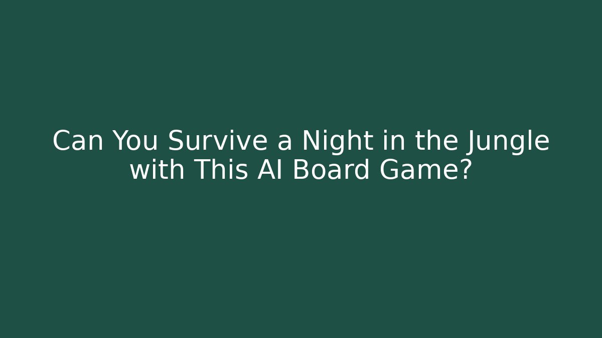 Can You Survive a Night in the Jungle with This AI Board Game?