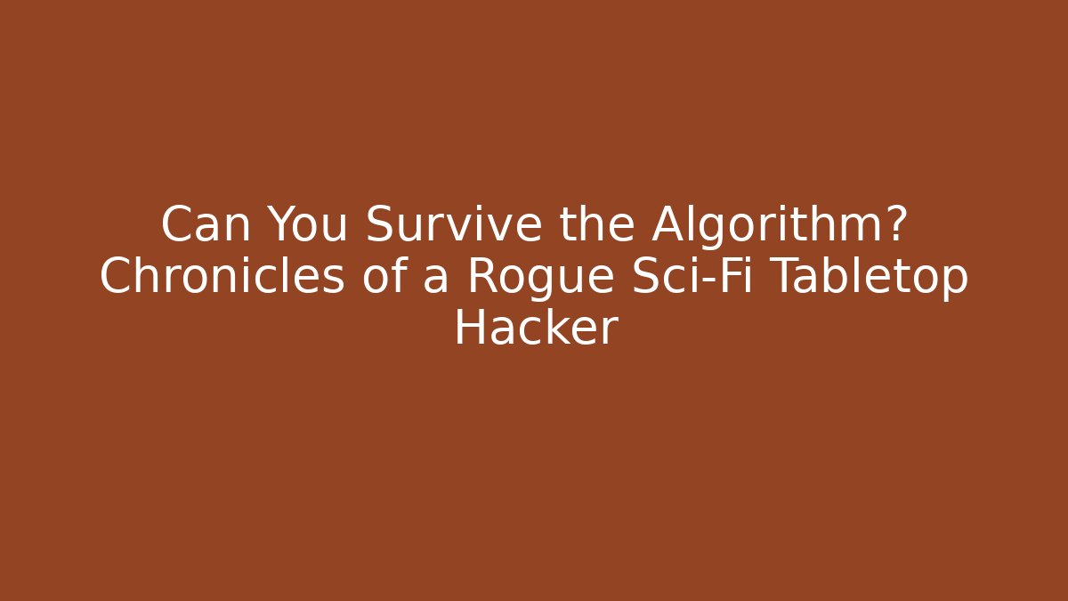 Can You Survive the Algorithm? Chronicles of a Rogue Sci-Fi Tabletop Hacker - Critter Realm