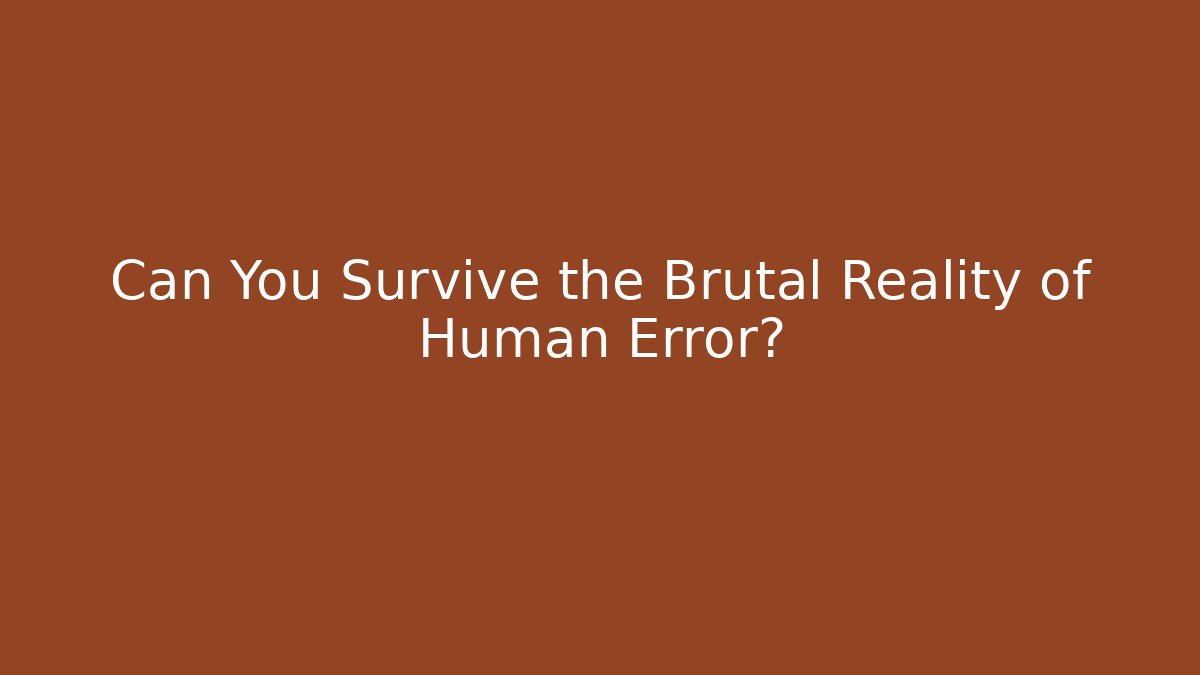 Can You Survive the Brutal Reality of Human Error?