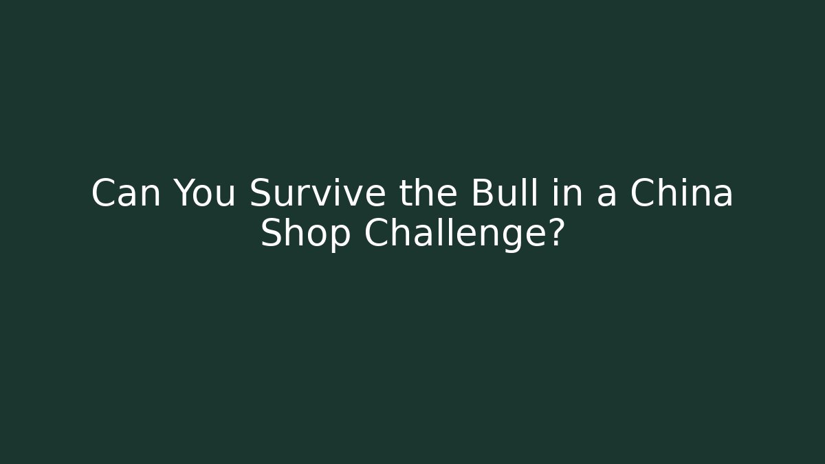 Can You Survive the Bull in a China Shop Challenge?