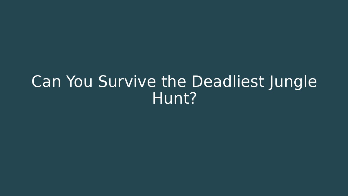 Can You Survive the Deadliest Jungle Hunt? - Critter Realm
