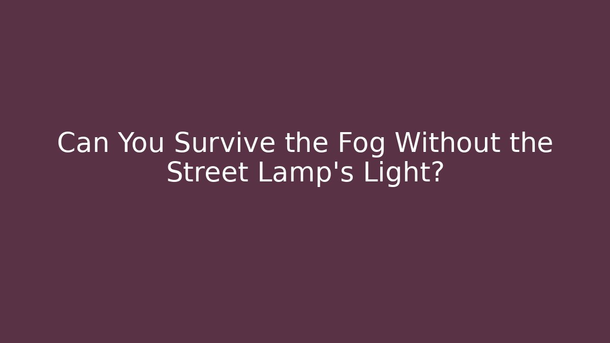 Can You Survive the Fog Without the Street Lamp's Light?
