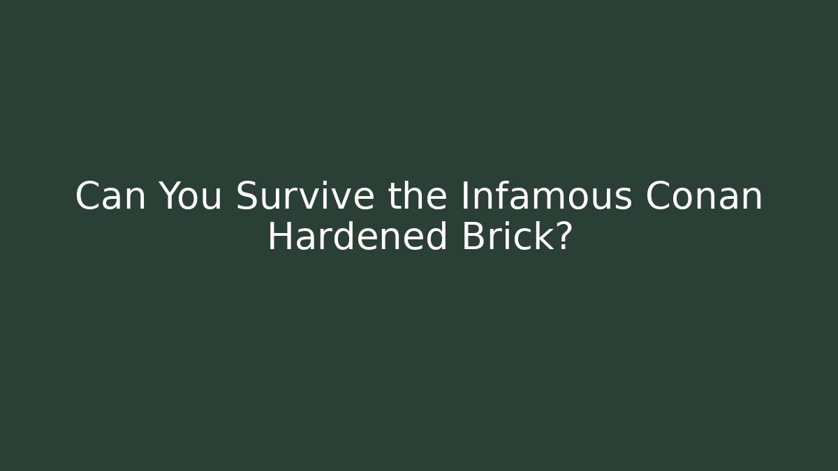 Can You Survive the Infamous Conan Hardened Brick?