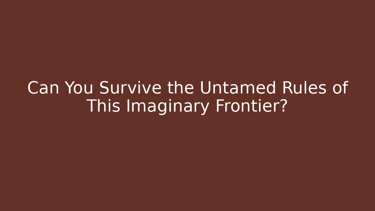 Can You Survive the Untamed Rules of This Imaginary Frontier?