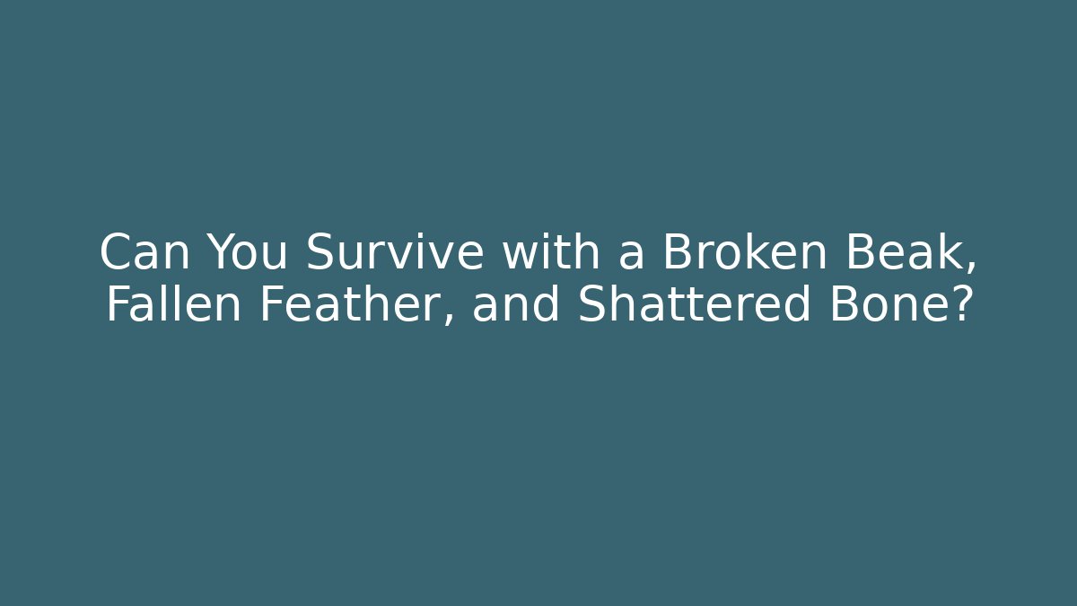 Can You Survive with a Broken Beak, Fallen Feather, and Shattered Bone?