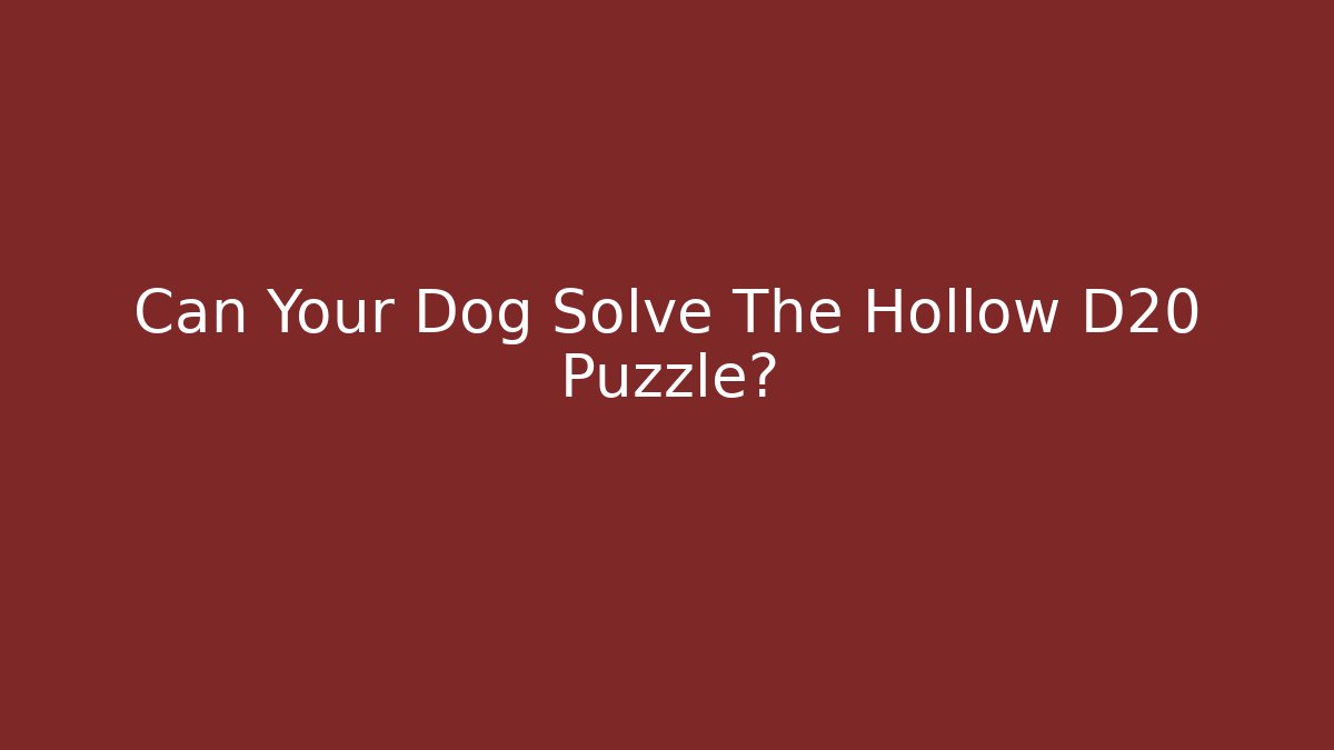 Can Your Dog Solve The Hollow D20 Puzzle?