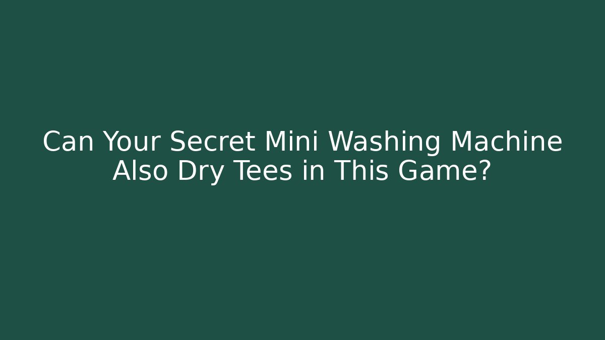 Can Your Secret Mini Washing Machine Also Dry Tees in This Game?