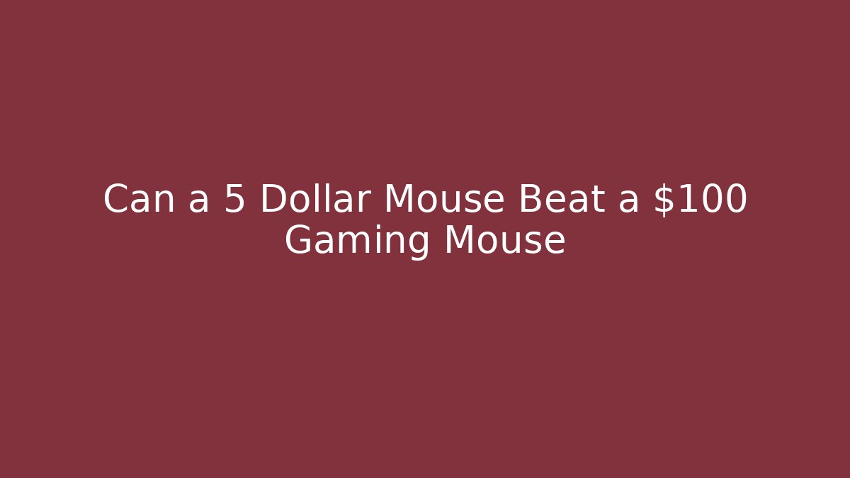 Can a 5 Dollar Mouse Beat a $100 Gaming Mouse