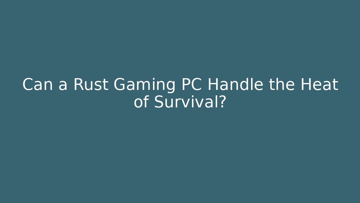 Can a Rust Gaming PC Handle the Heat of Survival?