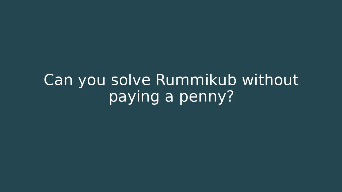 Can you solve Rummikub without paying a penny? - Critter Realm