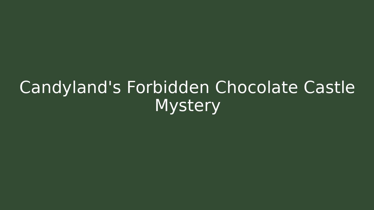 Candyland's Forbidden Chocolate Castle Mystery