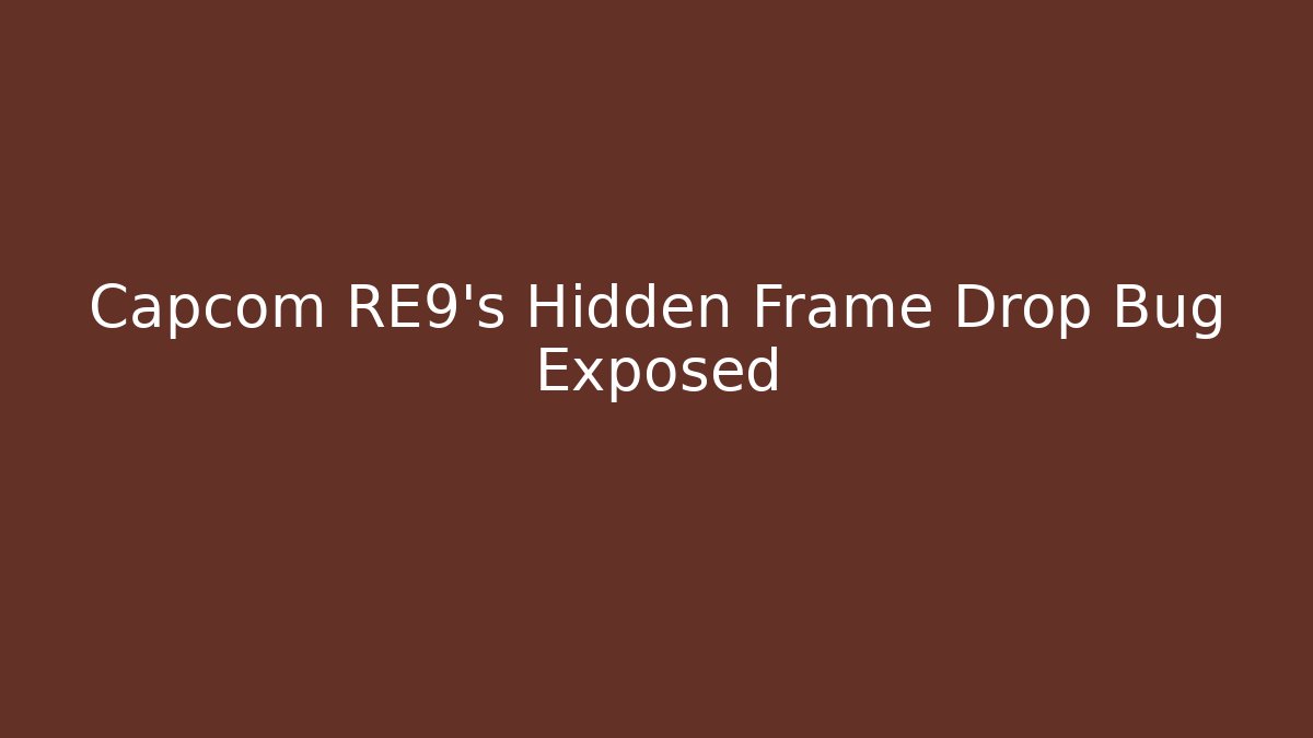 Capcom RE9's Hidden Frame Drop Bug Exposed