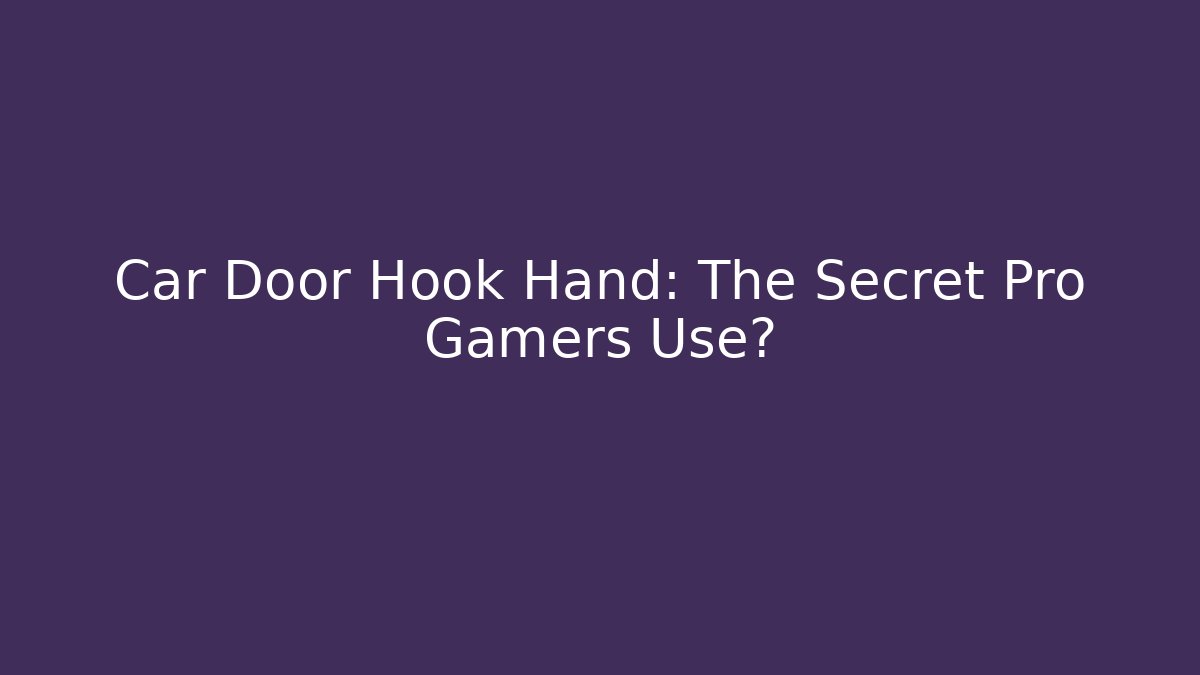 Car Door Hook Hand: The Secret Pro Gamers Use?