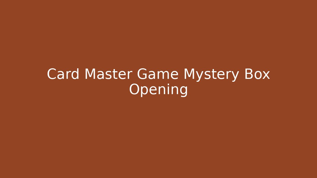 Card Master Game Mystery Box Opening - Critter Realm