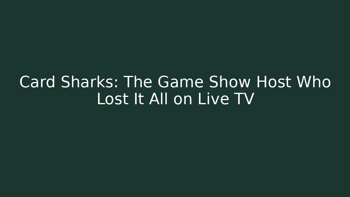 Card Sharks: The Game Show Host Who Lost It All on Live TV