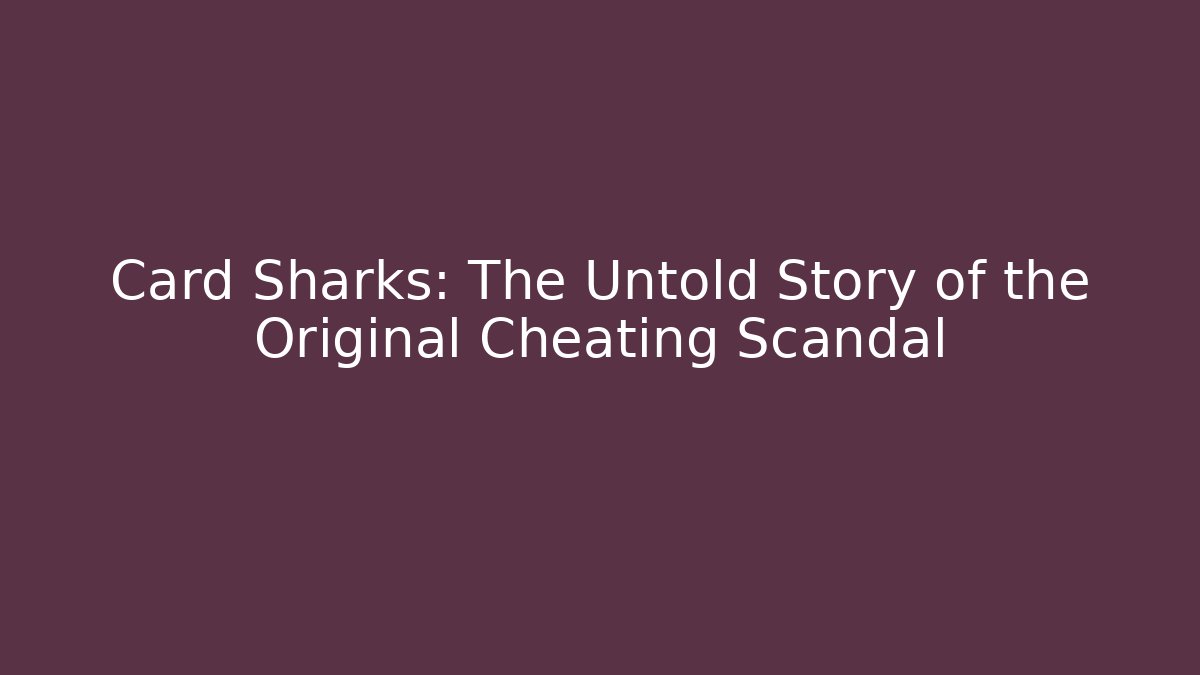 Card Sharks: The Untold Story of the Original Cheating Scandal