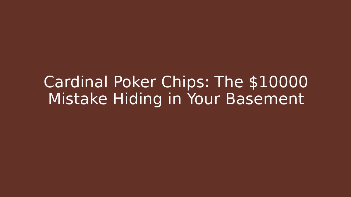 Cardinal Poker Chips: The $10000 Mistake Hiding in Your Basement