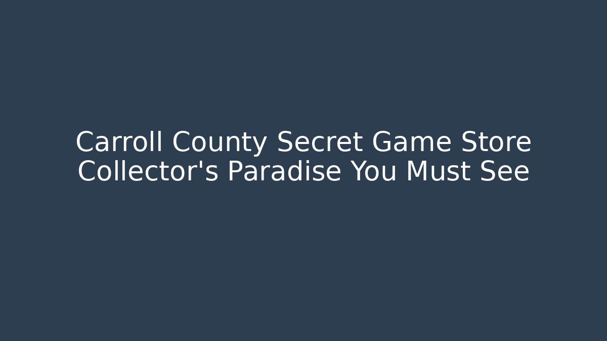 Carroll County Secret Game Store Collector’s Paradise You Must See