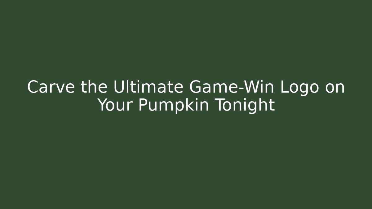 Carve the Ultimate Game-Win Logo on Your Pumpkin Tonight
