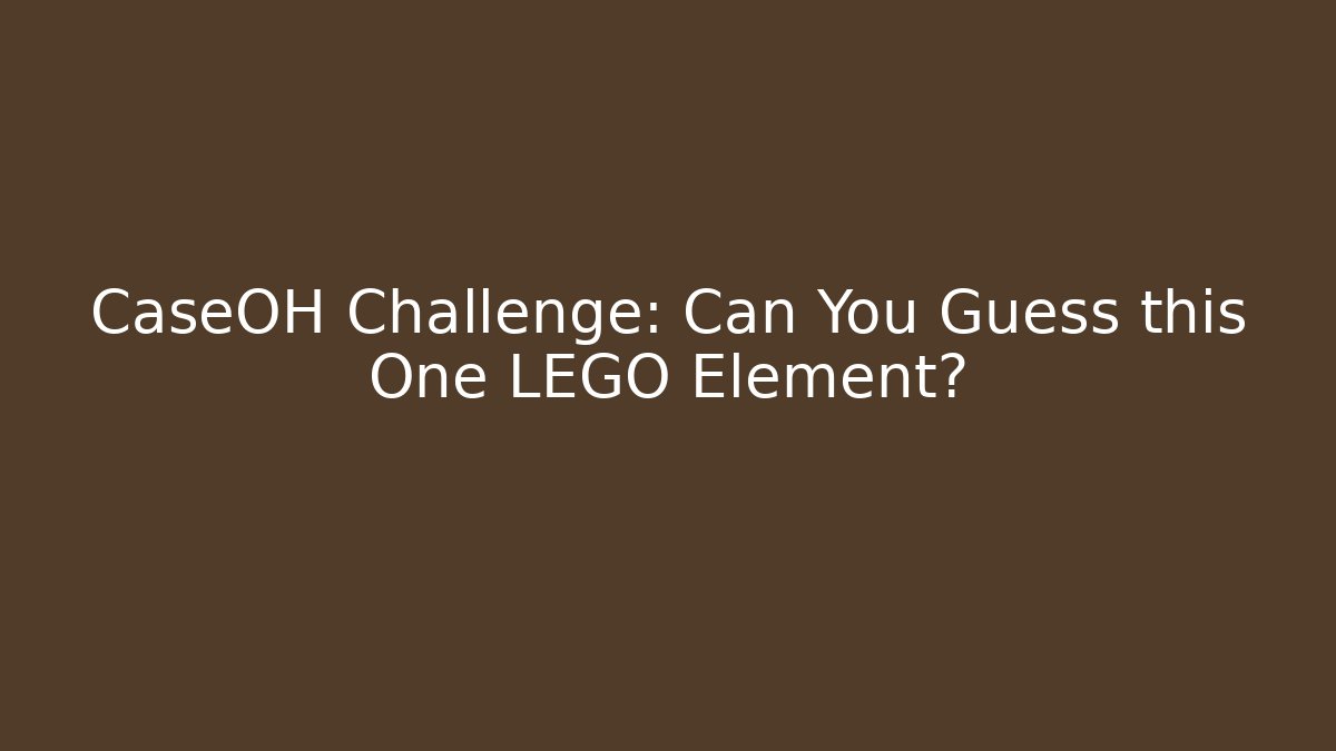 CaseOH Challenge: Can You Guess this One LEGO Element?