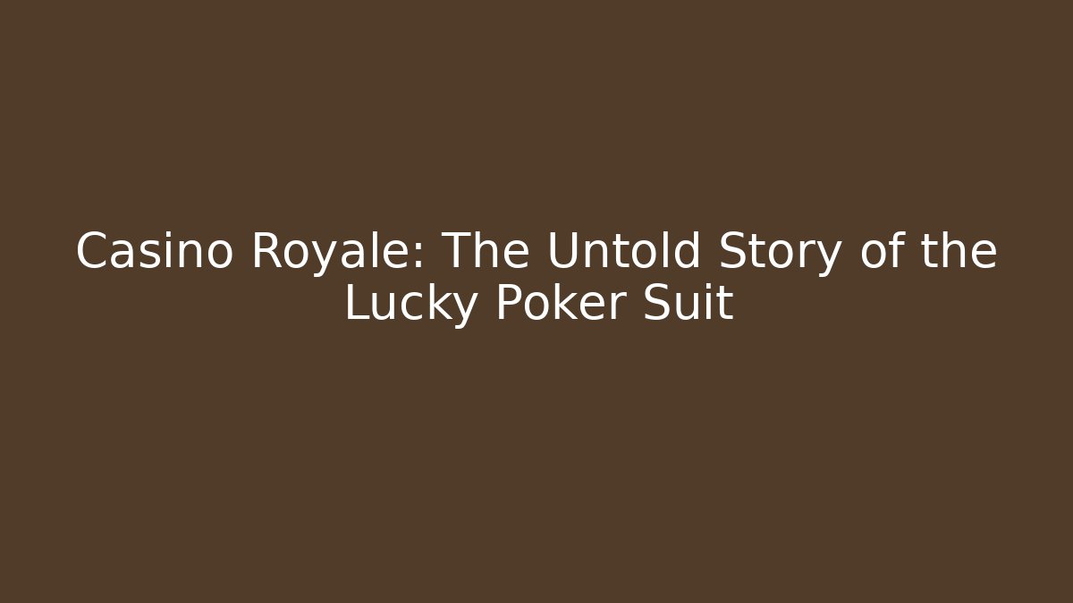 Casino Royale: The Untold Story of the Lucky Poker Suit