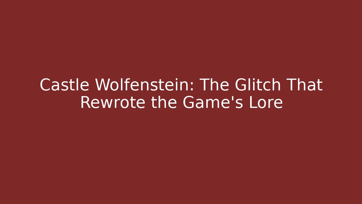 Castle Wolfenstein: The Glitch That Rewrote the Game's Lore
