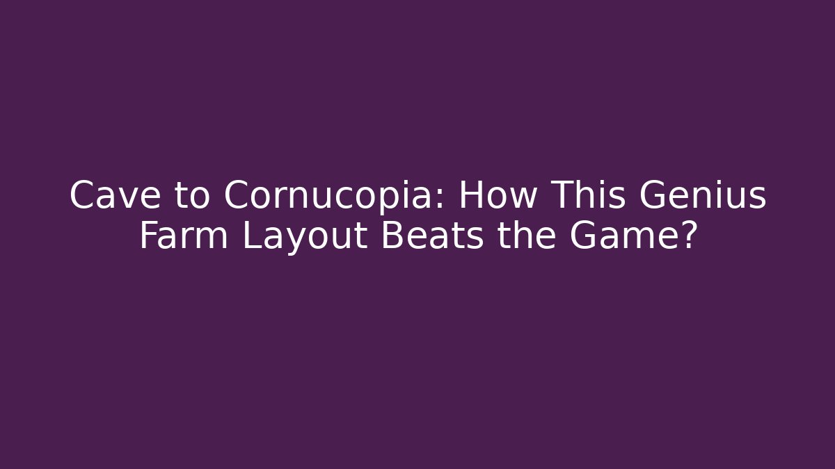 Cave to Cornucopia: How This Genius Farm Layout Beats the Game?