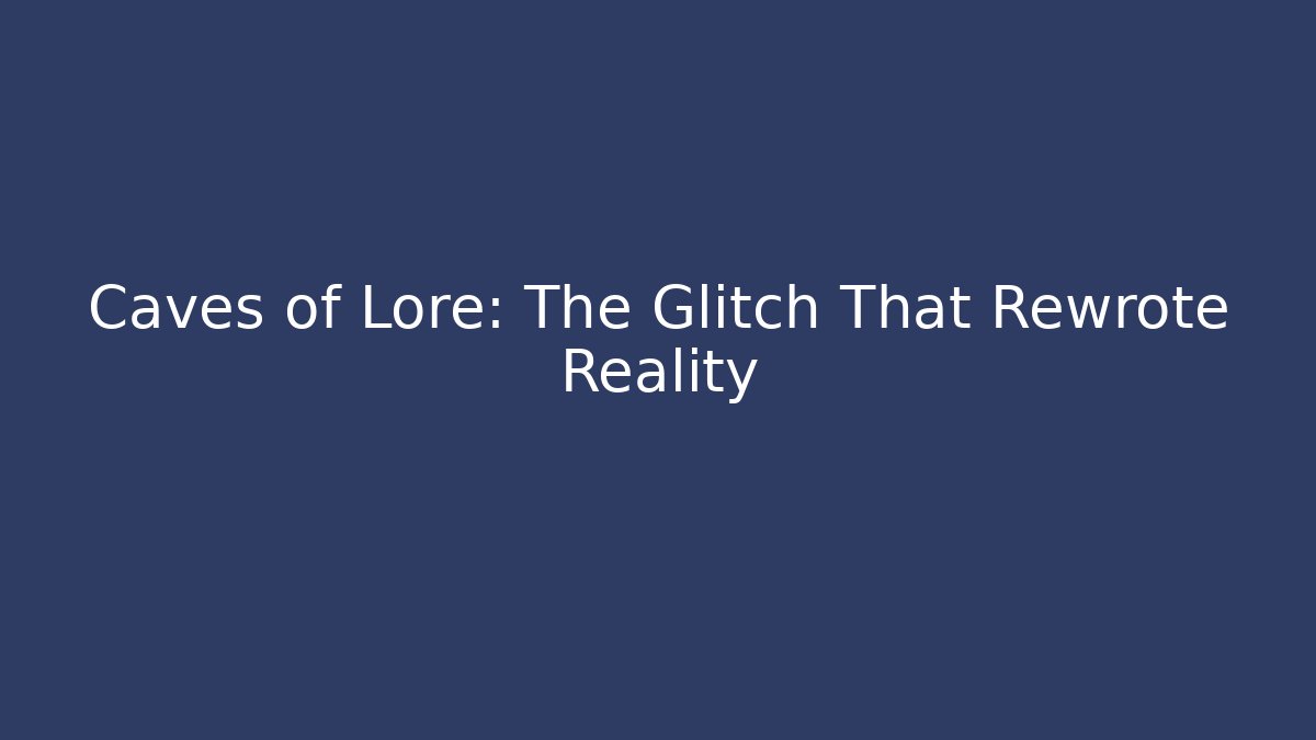 Caves of Lore: The Glitch That Rewrote Reality