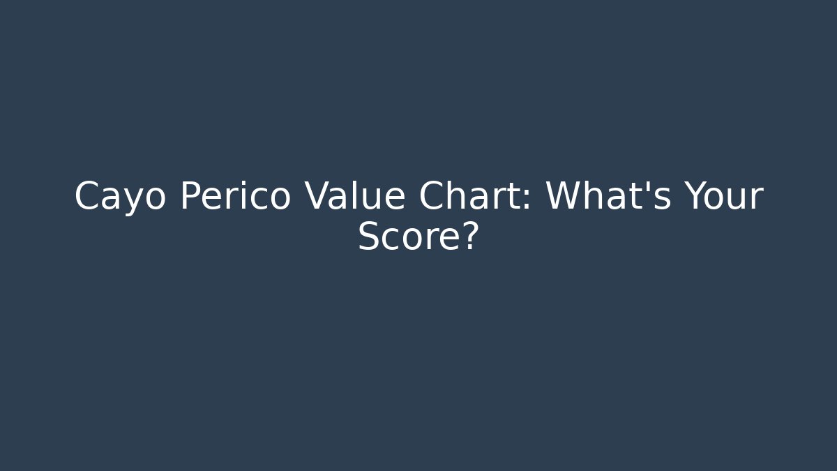 Cayo Perico Value Chart: What's Your Score?