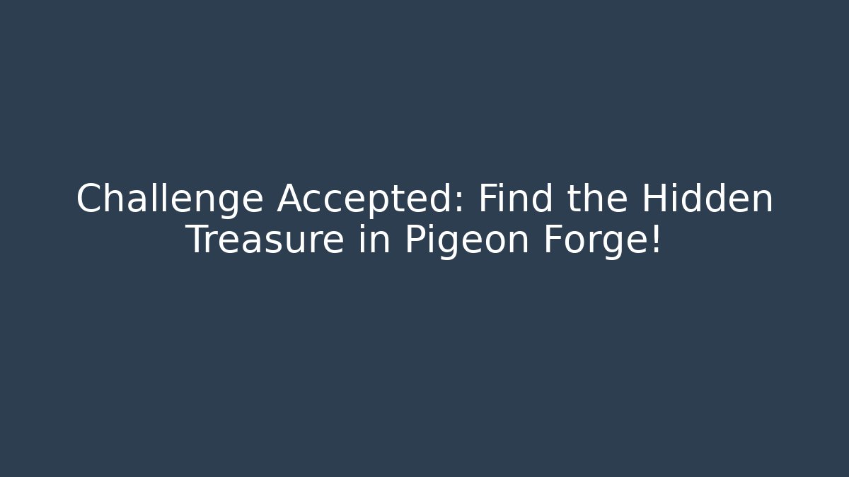Challenge Accepted: Find the Hidden Treasure in Pigeon Forge!
