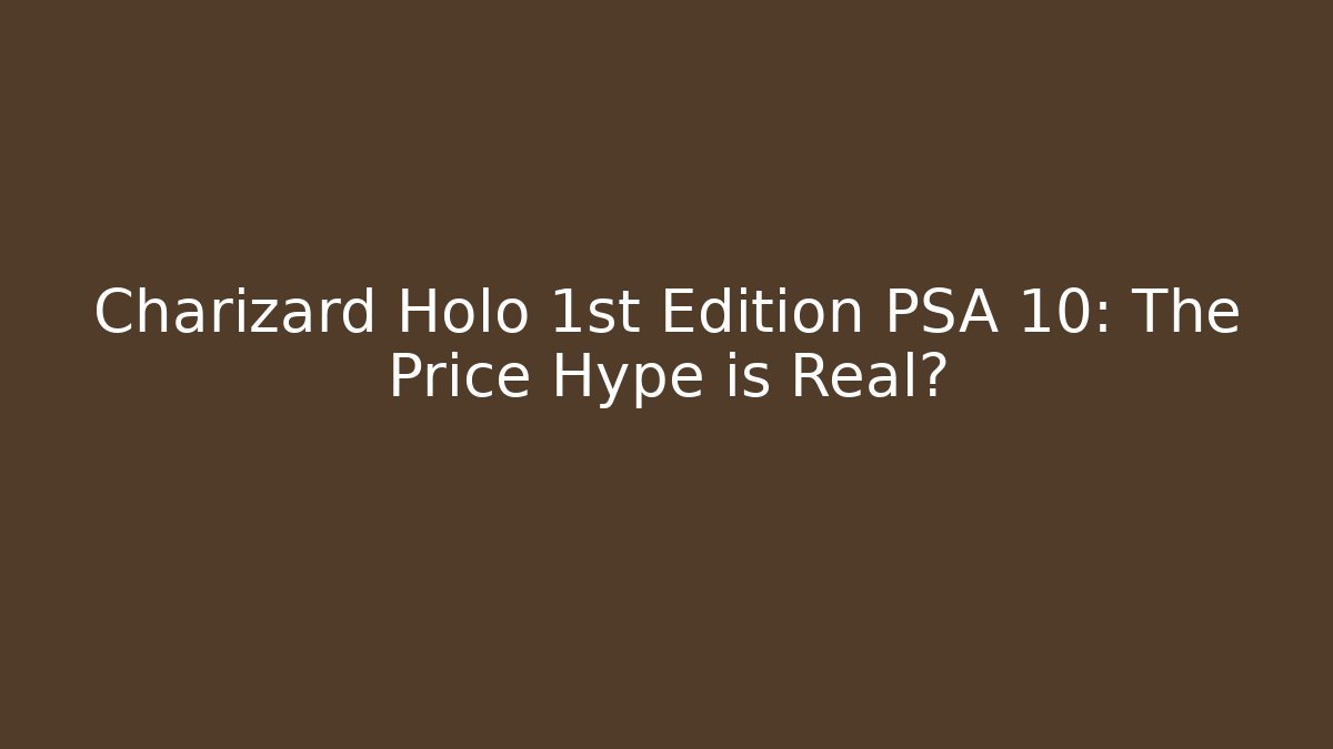 Charizard Holo 1st Edition PSA 10: The Price Hype is Real?
