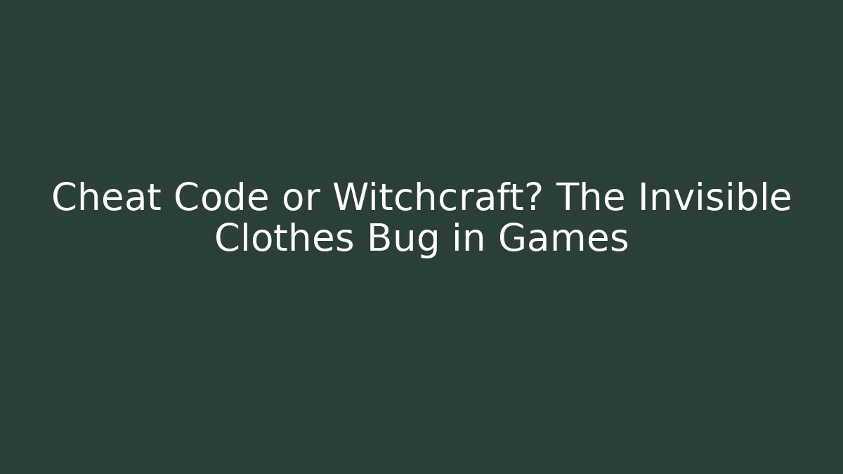 Cheat Code or Witchcraft? The Invisible Clothes Bug in Games