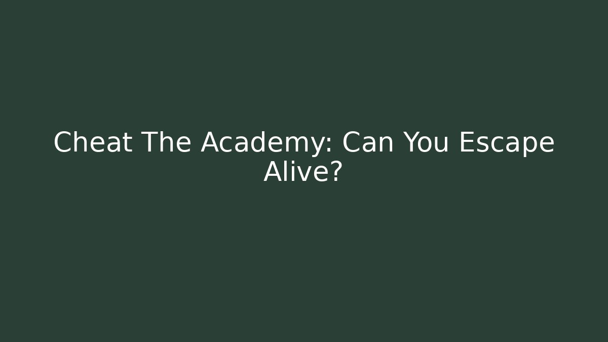 Cheat The Academy: Can You Escape Alive?