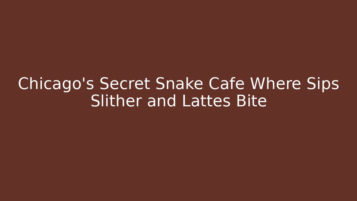 Chicago’s Secret Snake Café Where Sips Slither and Lattes Bite