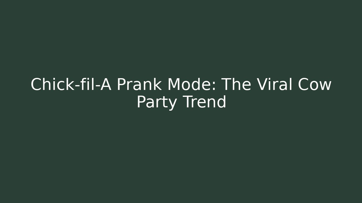 Chick-fil-A Prank Mode: The Viral Cow Party Trend