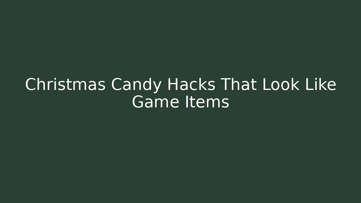 Christmas Candy Hacks That Look Like Game Items
