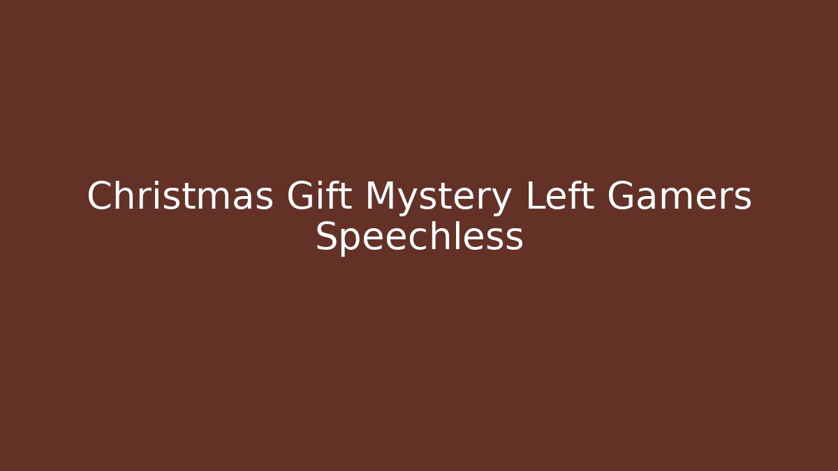 Christmas Gift Mystery Left Gamers Speechless