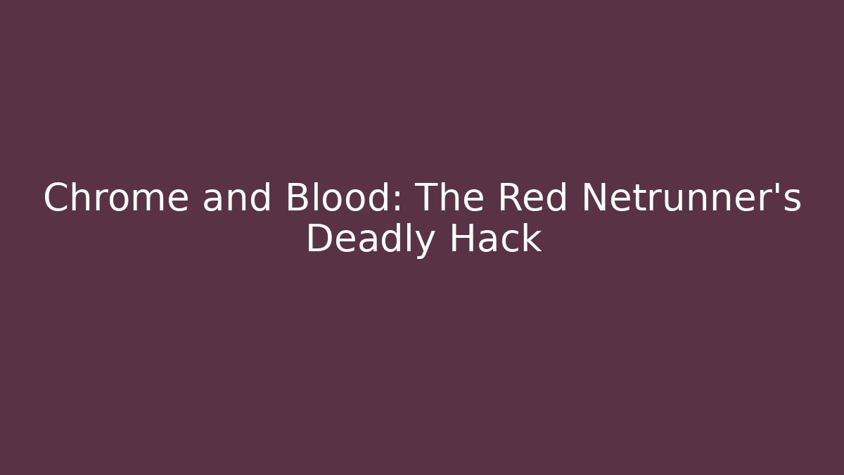 Chrome and Blood: The Red Netrunner's Deadly Hack