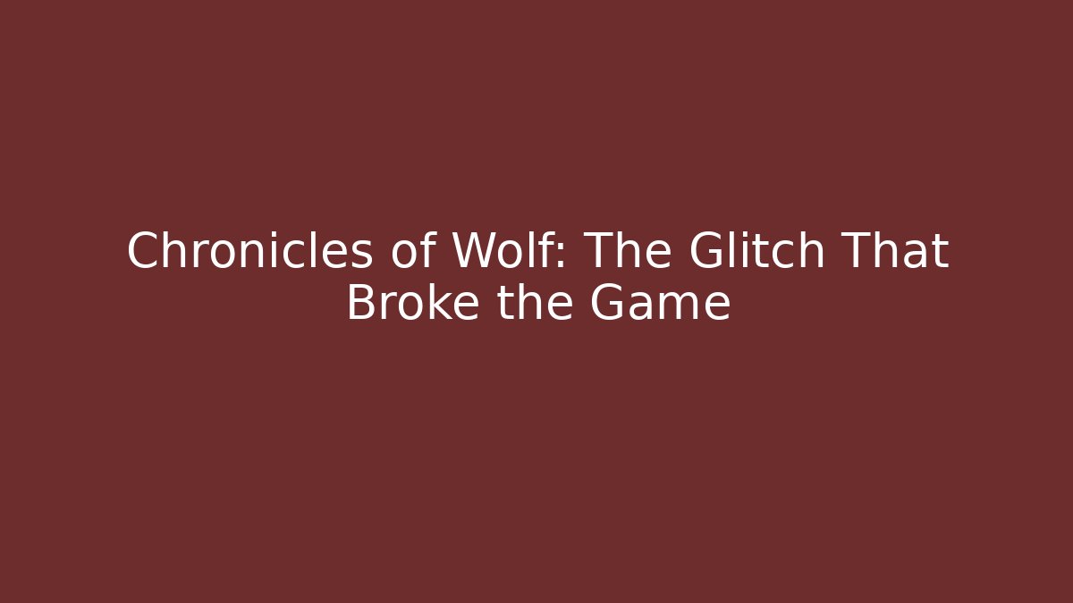 Chronicles of Wolf: The Glitch That Broke the Game