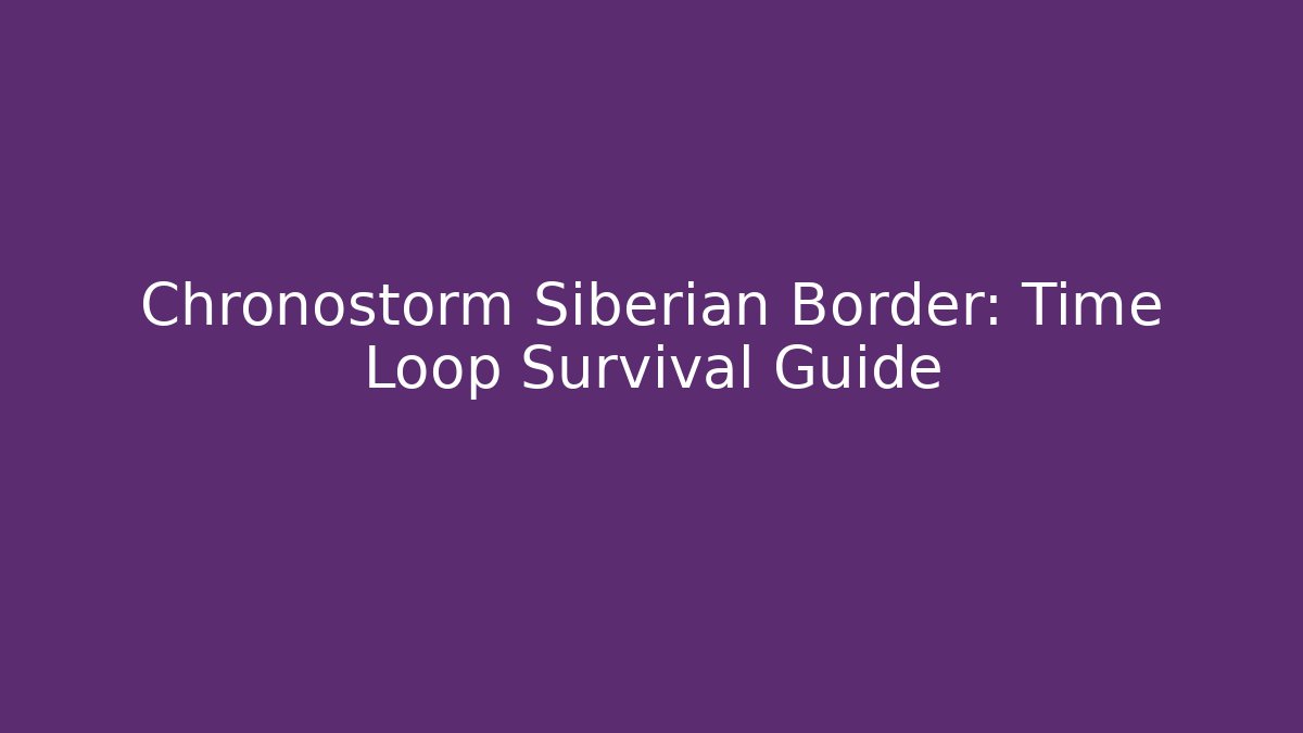 Chronostorm Siberian Border: Time Loop Survival Guide