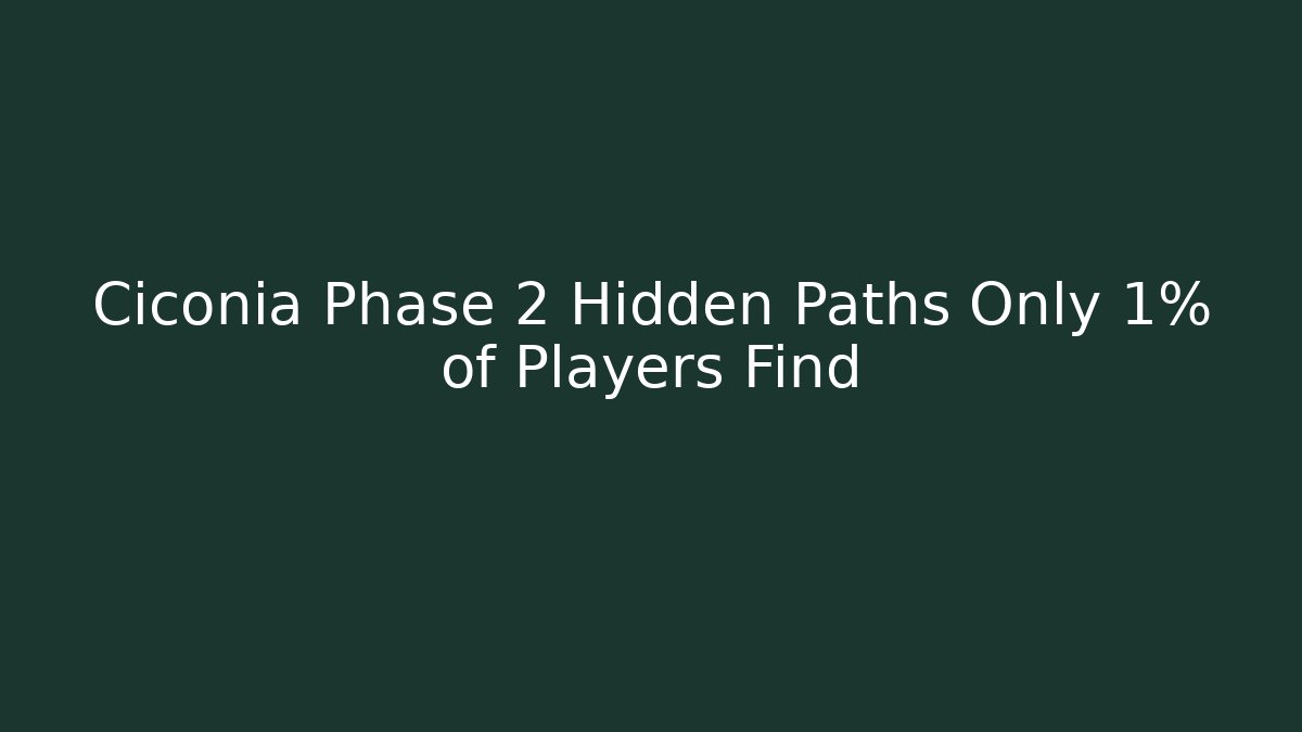 Ciconia Phase 2 Hidden Paths Only 1% of Players Find - Critter Realm