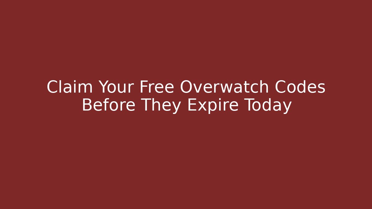 Claim Your Free Overwatch Codes Before They Expire Today