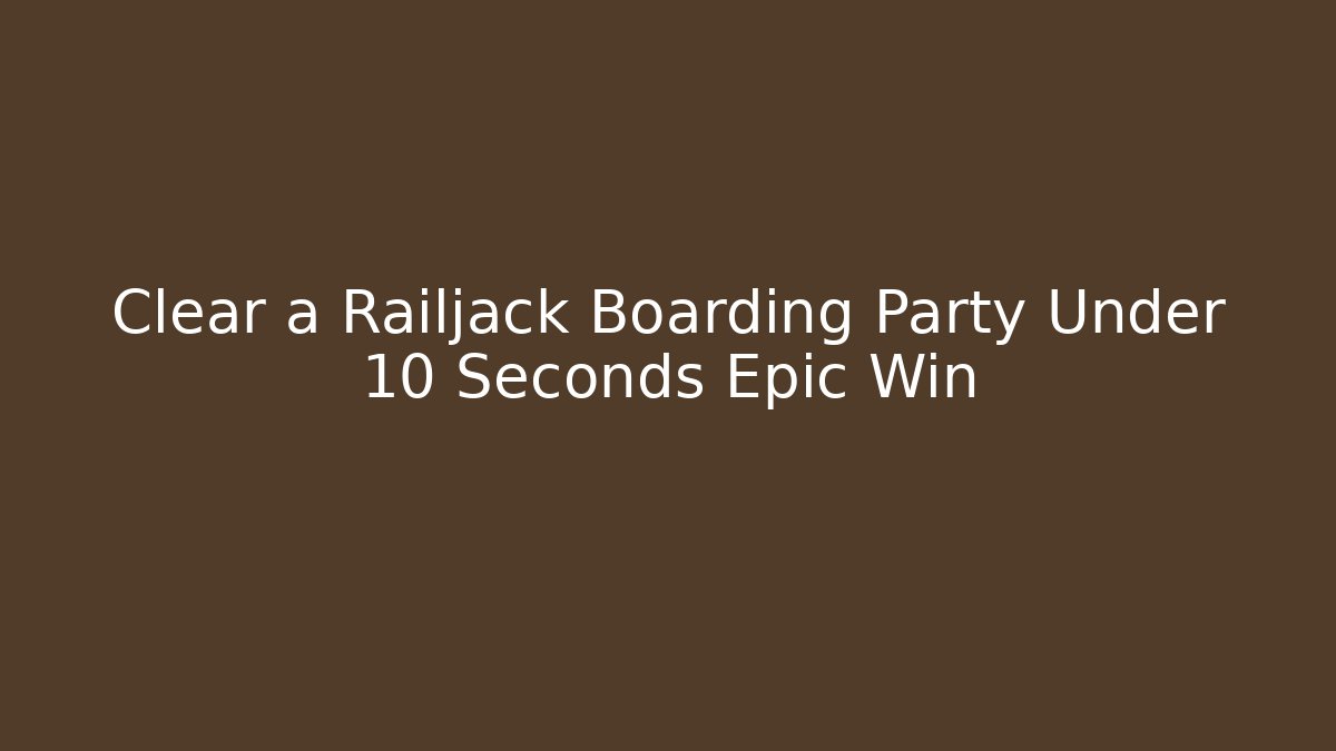Clear a Railjack Boarding Party Under 10 Seconds Epic Win - Critter Realm